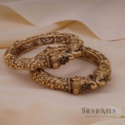 Premium Gold Antique Kada Bangles