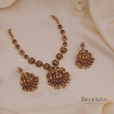 Loksha Gold Antique Necklace Set