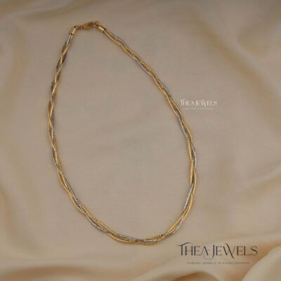 Three Layer Twisted Hasli (Gold and Silver)