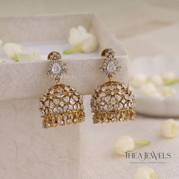 Premium Victorian Jhumka - White