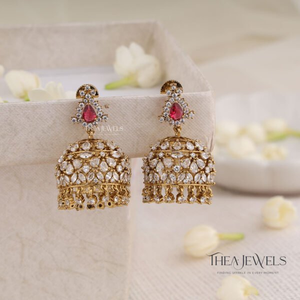 Premium Victorian Jhumka - Red