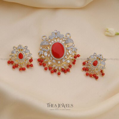 Rylan Coral Pendant Set