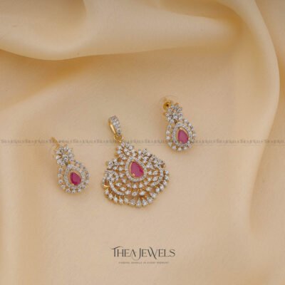 Lisha Pendant Set Red