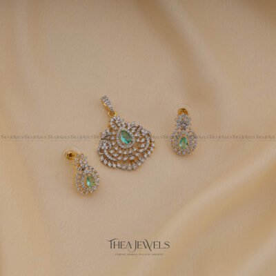 Lisha Pendant Set Greenish Blue