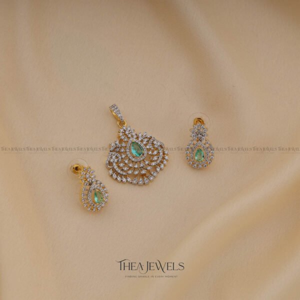 Lisha Pendant Set Greenish Blue