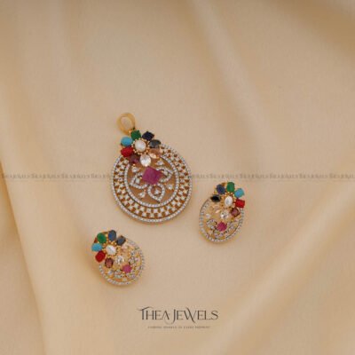 Navratan Pendant Set