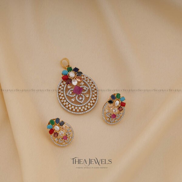 Navratan Pendant Set