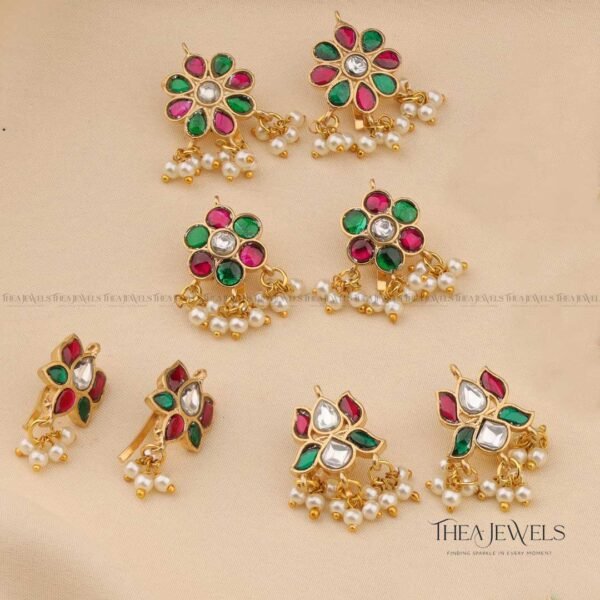 Jadau Kundan Bugadi Earrings (1 Pair) - Image 4