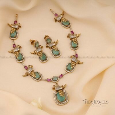 Victorian Mint Green Bird Jewellery