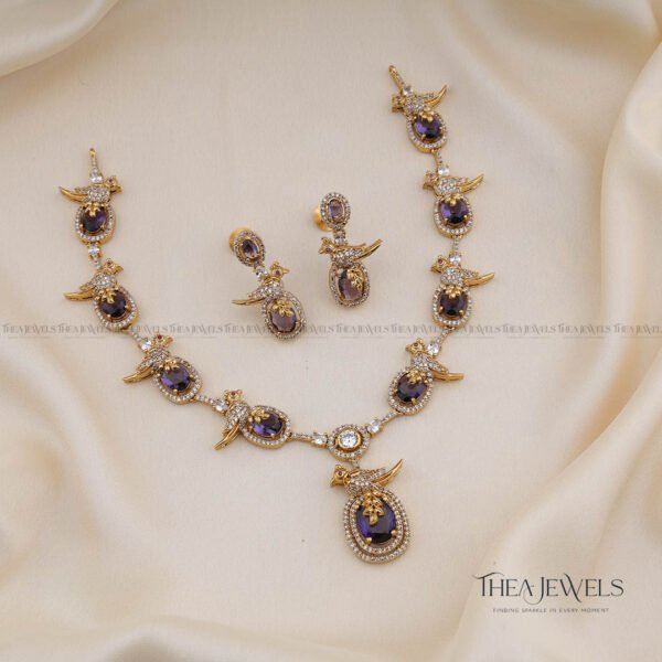 Parakeet Jewellery Purple (Gold Finish)