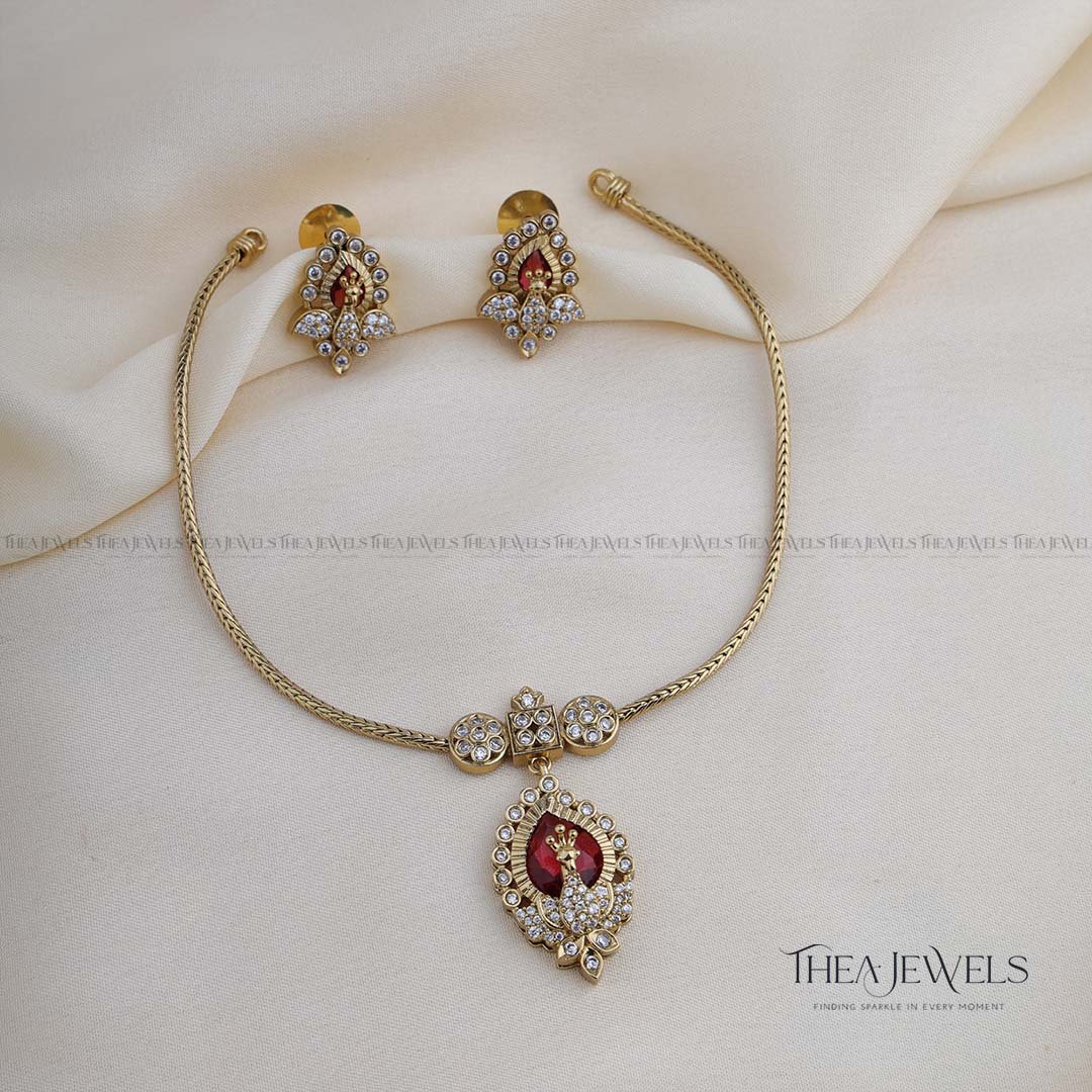 Peacock Minimal Jewellery Red