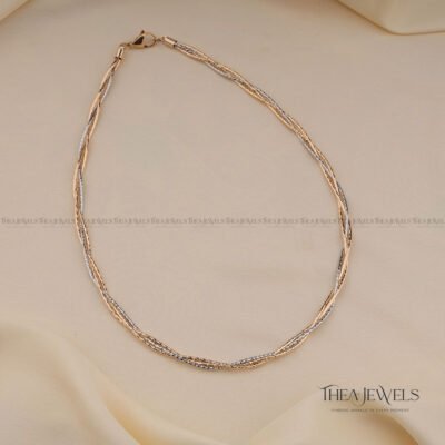 Three Layer Twisted Hasli (Rosegold Silver)