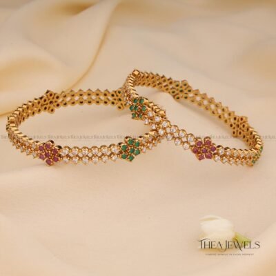 Sahana Bangles Green Red