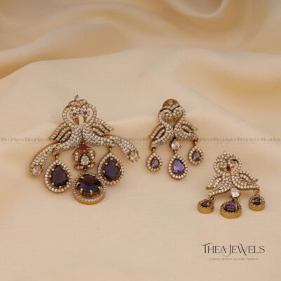 Mayura Pendant Set Purple