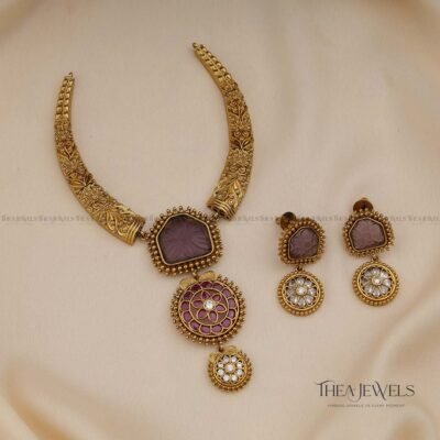 Carved Designer Hasli (Purple)