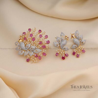 Designer Peacock Pendant Set