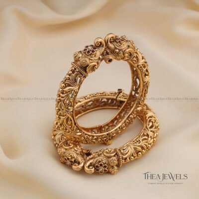 Premium Gold Antique Kada Bangles