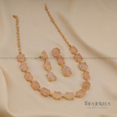 Rose Quartz Brass Jewellery
