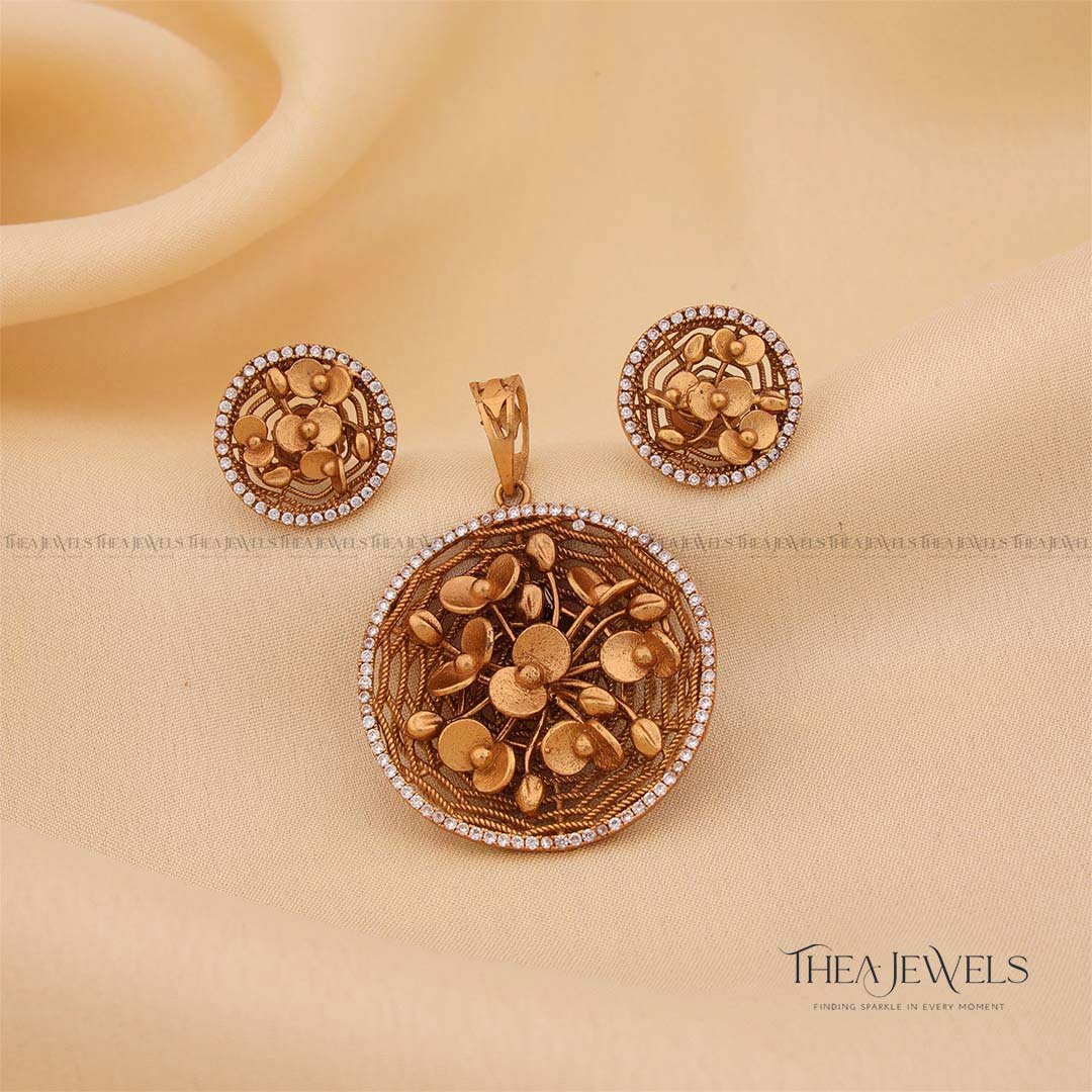 3D Floral Pendant Set