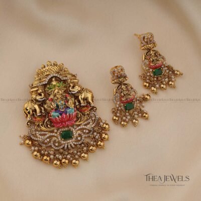 Gajalakshmi Pendant Set