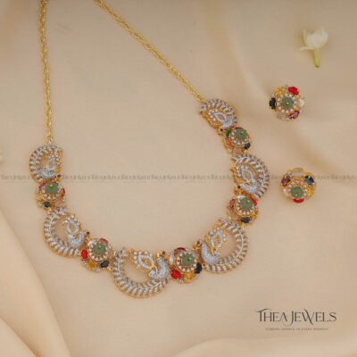 Peacock Navratna Jewellery
