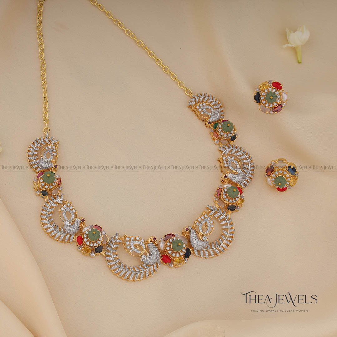 Peacock Navratna Jewellery